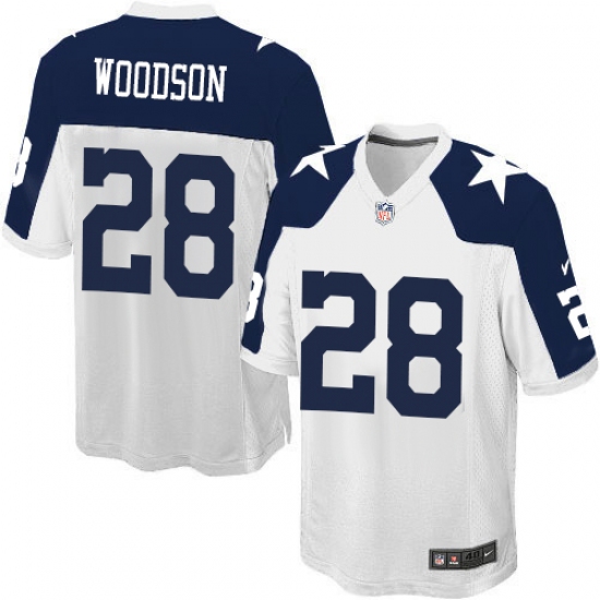 Men's Nike Dallas Cowboys #28 Darren Woodson Game White Throwback Alternate NFL Jersey