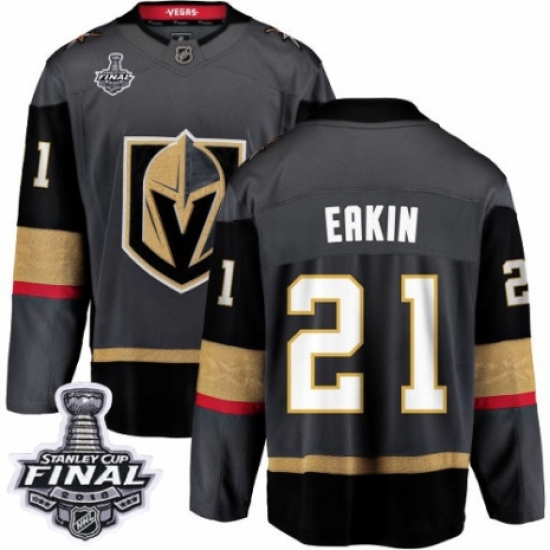Men's Vegas Golden Knights #21 Cody Eakin Authentic Black Home Fanatics Branded Breakaway 2018 Stanley Cup Final NHL Jersey - Ujersey