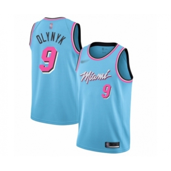 Youth Miami Heat #9 Kelly Olynyk Swingman Blue Basketball Jersey - 2019 20 City Edition - Ujersey