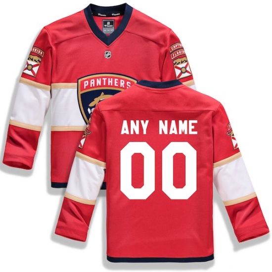 Youth Florida Panthers Fanatics Branded Red Home Replica Custom Jersey