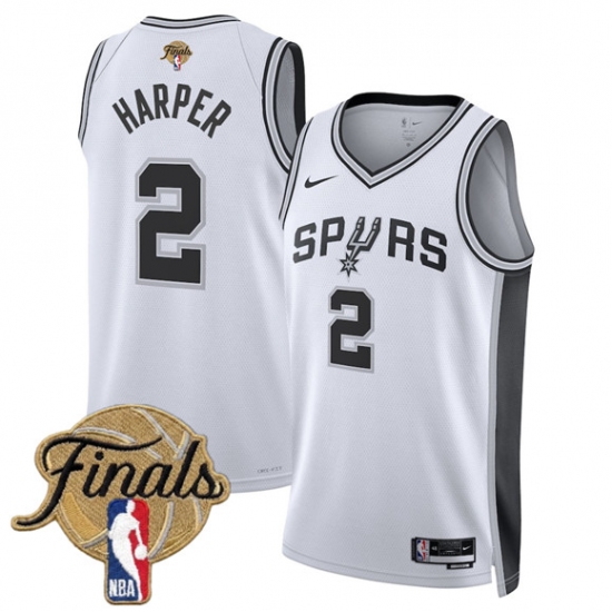 Men's San Antonio Spurs #2 Dylan Harper White 2026 Finals Association Edition Stitched Basketball Jersey - Ujersey