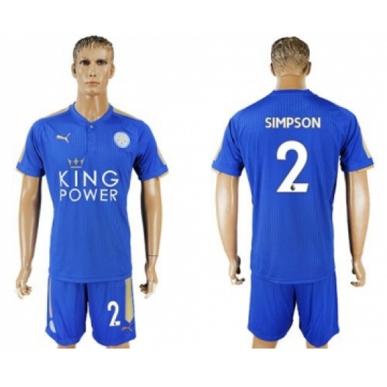 Leicester City #2 Simpson Home Soccer Club Jersey