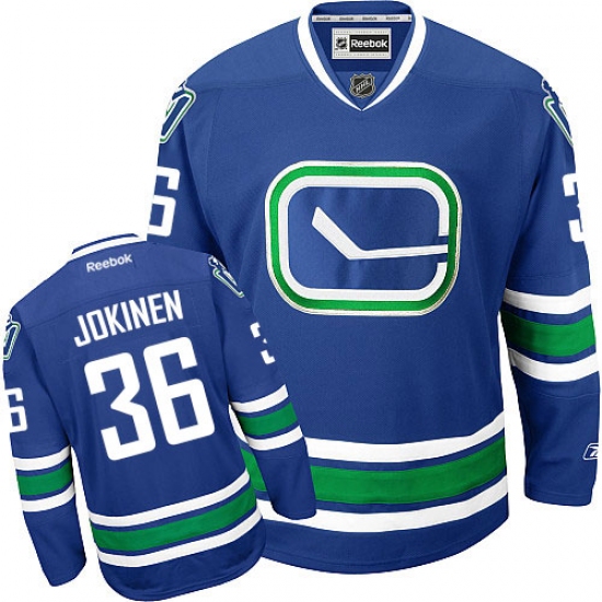 Women's Reebok Vancouver Canucks #36 Jussi Jokinen Premier Royal Blue Third NHL Jersey - Ujersey