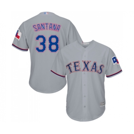 Men's Texas Rangers #38 Danny Santana Replica Grey Road Cool Base Baseball Jersey - Ujersey