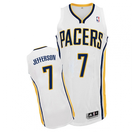Men's Adidas Indiana Pacers #7 Al Jefferson Authentic White Home NBA Jersey - Ujersey