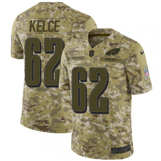 Men's Nike Philadelphia Eagles #62 Jason Kelce Limited Camo 2018 Salute to Service NFL Jersey - Ujersey