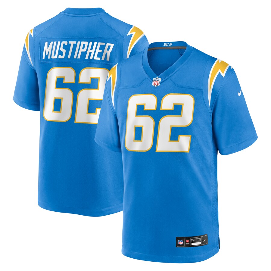 Men's Los Angeles Chargers Sam Mustipher Nike Powder Blue Team Game Jersey