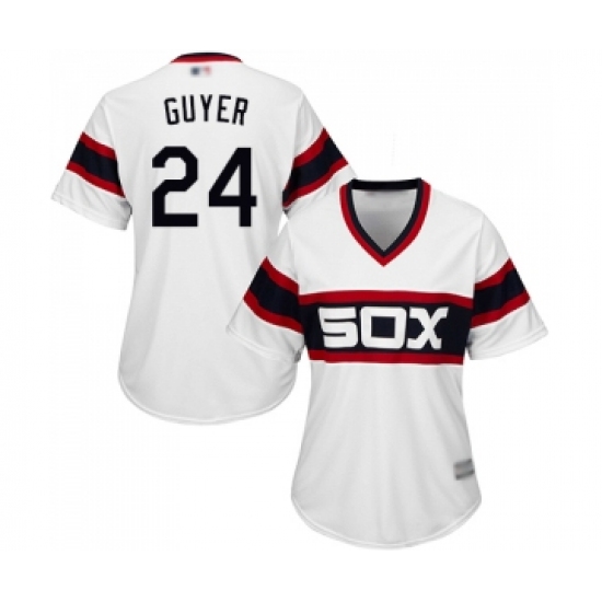 Women's Chicago White Sox #24 Brandon Guyer Replica White 2013 Alternate Home Cool Base Baseball Jersey - Ujersey