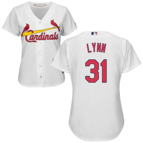 Women's Majestic St. Louis Cardinals #31 Lance Lynn Authentic White Home Cool Base MLB Jersey - Ujersey