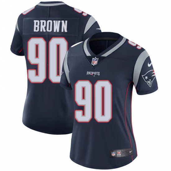 Women's Nike New England Patriots #90 Malcom Brown Navy Blue Team Color Vapor Untouchable Limited Player NFL Jersey - Ujersey