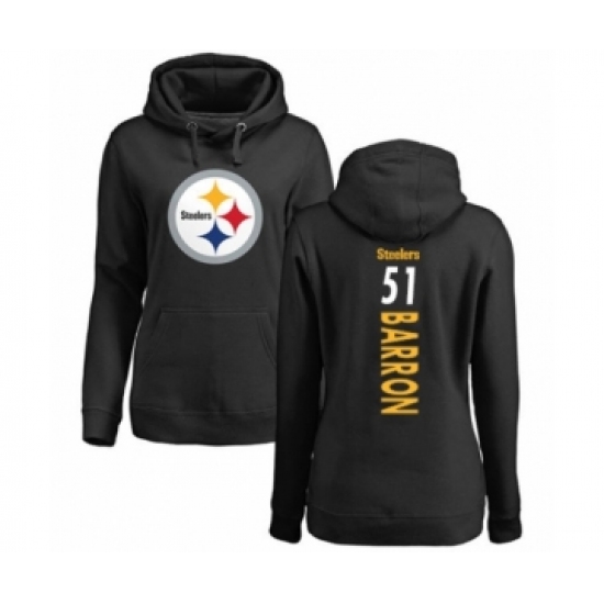 Women's Pittsburgh Steelers #51 Mark Barron Black Backer Pullover Hoodie - Ujersey