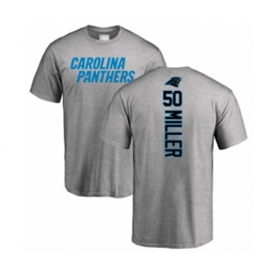 Football Carolina Panthers #50 Christian Miller Ash Backer T-Shirt - Ujersey