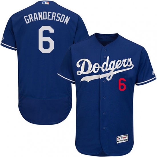 Men's Majestic Los Angeles Dodgers #6 Curtis Granderson Royal Blue Flexbase Authentic Collection MLB Jersey - Ujersey