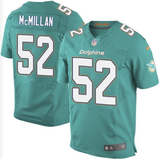 Men's Nike Miami Dolphins #52 Raekwon McMillan Elite Aqua Green Team Color NFL Jersey - Ujersey