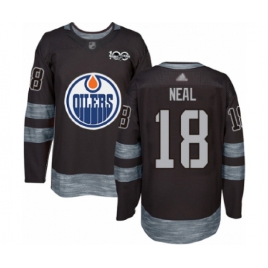 Men's Edmonton Oilers #18 James Neal Authentic Black 1917-2017 100th Anniversary Hockey Jersey - Ujersey