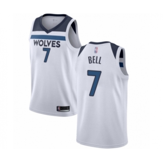 Youth Minnesota Timberwolves #7 Jordan Bell Swingman White Basketball Jersey - Association Edition - Ujersey