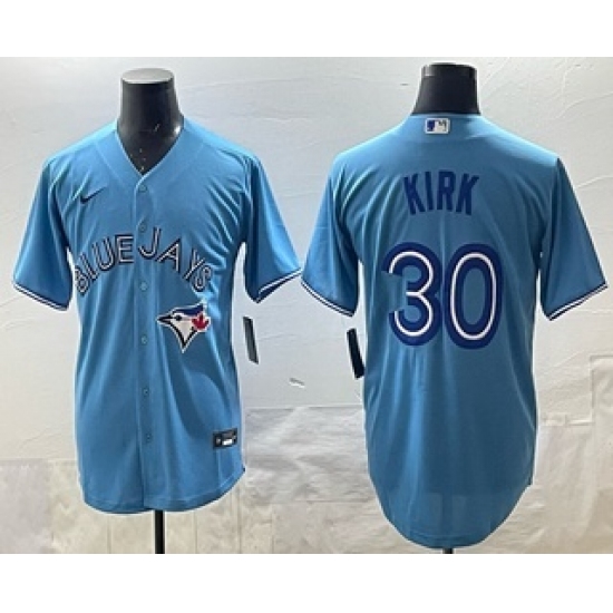 Men's Toronto Blue Jays #30 Alejandro Kirk Light Blue Cool Base Stitched Jersey - Ujersey