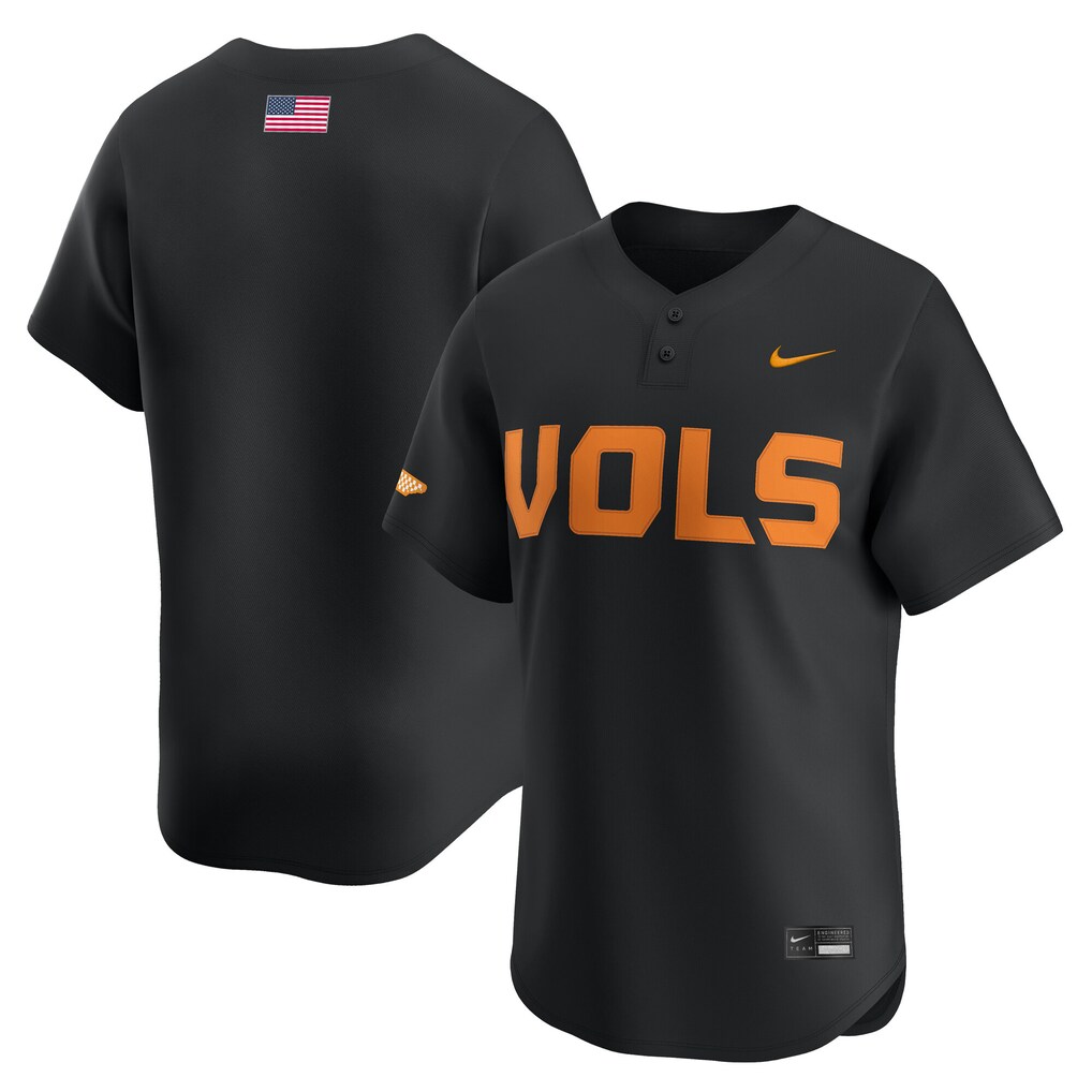 Men's Nike Black Tennessee Volunteers Alternate Limited Baseball Jersey - ujerseystore