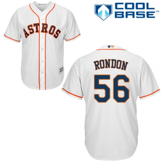 Men's Majestic Houston Astros #56 Hector Rondon Replica White Home Cool Base MLB Jersey - Ujersey