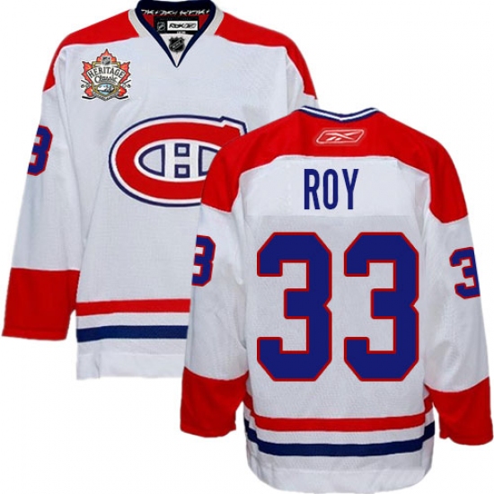 Men's Reebok Montreal Canadiens #33 Patrick Roy Premier White Heritage Classic Style NHL Jersey - Ujersey
