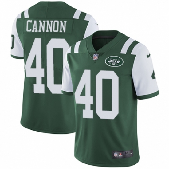 Youth Nike New York Jets #40 Trenton Cannon Green Team Color Vapor Untouchable Elite Player NFL Jersey - Ujersey
