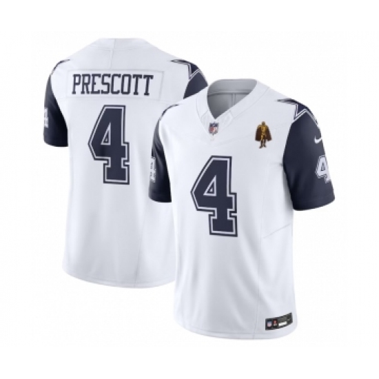 Men's Nike Dallas Cowboys #4 Dak Prescott White 2023 F.U.S.E. Walter Payton Thanksgiving Limited Football Stitched Jersey - Ujersey