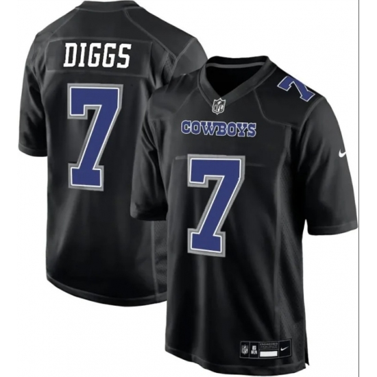 Men's Nike Dallas Cowboys #7 Trevon Diggs Carbon Black Fashion Game Jersey - Ujersey
