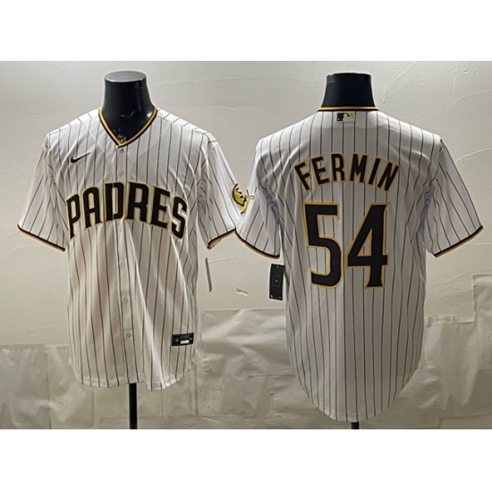 Men's San Diego Padres #54 Freddy Fermin White Cool Base Stitched Baseball Jersey - Ujersey