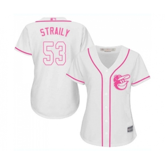 Women's Baltimore Orioles #53 Dan Straily Replica White Fashion Cool Base Baseball Jersey