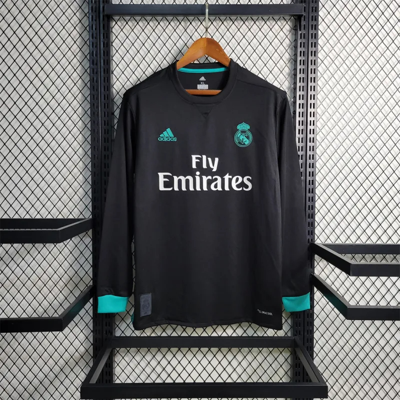 Real Madrid Retro Jersey Away Long Sleeve Soccer Shirt 2017/18 - Ujersey NHL