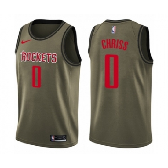 Youth Nike Houston Rockets #0 Marquese Chriss Swingman Green Salute to Service NBA Jersey - Ujersey