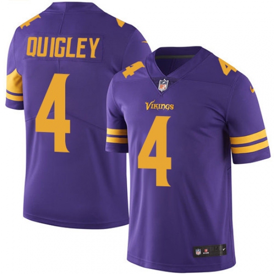 Youth Nike Minnesota Vikings #4 Ryan Quigley Limited Purple Rush Vapor Untouchable NFL Jersey - Ujersey