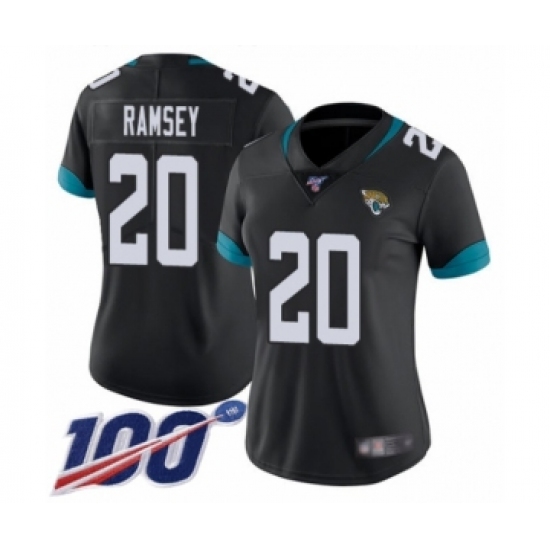 Women's Nike Jacksonville Jaguars #20 Jalen Ramsey Black Team Color Vapor Untouchable Limited Player 100th Season NFL Jersey - Ujersey