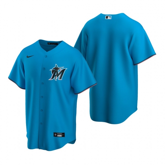 Men's Nike Miami Marlins Blank Blue Alternate Stitched Baseball Jersey - Ujersey