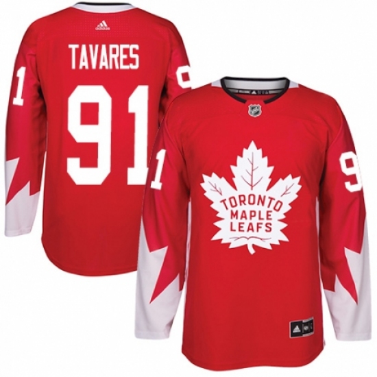 Youth Adidas Toronto Maple Leafs #91 John Tavares Authentic Red Alternate NHL Jersey - Ujersey