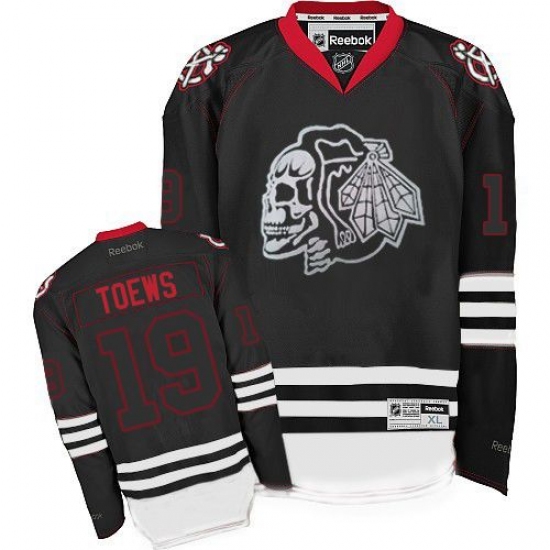 Men's Reebok Chicago Blackhawks #19 Jonathan Toews Premier New Black Ice NHL Jersey - Ujersey