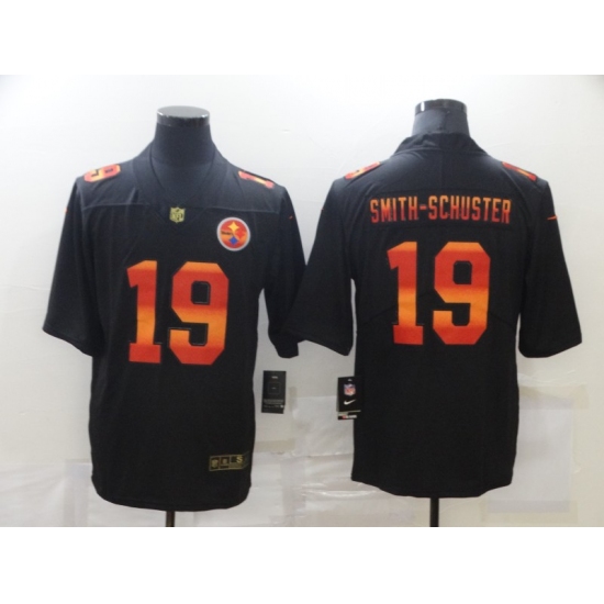 Men's Pittsburgh Steelers #19 JuJu Smith-Schuster Black colorful Nike Limited Jersey - Ujersey