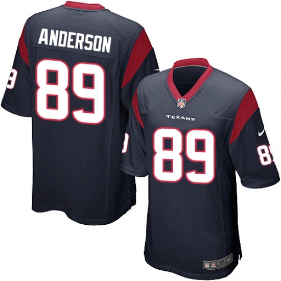 Men's Nike Houston Texans #89 Stephen Anderson Game Navy Blue Team Color NFL Jersey