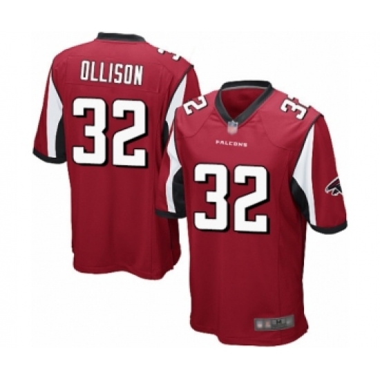 Men's Atlanta Falcons #32 Qadree Ollison Game Red Team Color Football Jersey - Ujersey