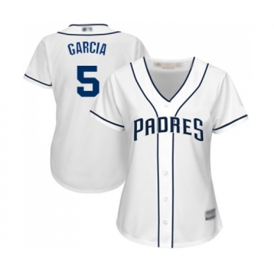 Women's San Diego Padres #5 Greg Garcia Replica White Home Cool Base Baseball Jersey - Ujersey