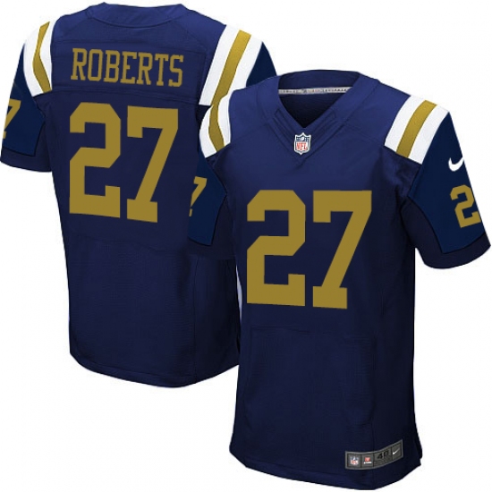 Men's Nike New York Jets #27 Darryl Roberts Elite Navy Blue Alternate NFL Jersey - Ujersey