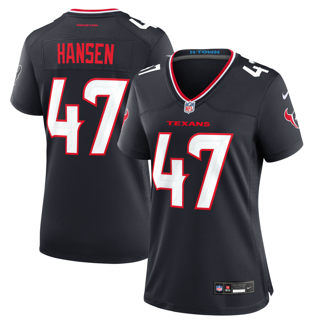 Women's Houston Texans Louis Hansen Nike Navy Team Game Jersey - Ujersey