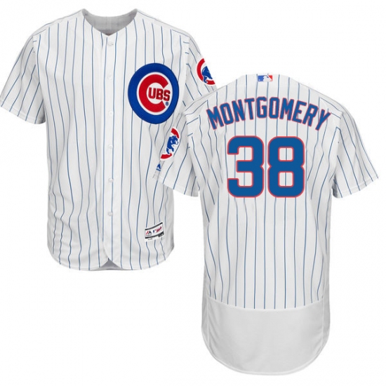 Men's Majestic Chicago Cubs #38 Mike Montgomery White Home Flexbase Authentic Collection MLB Jersey - Ujersey