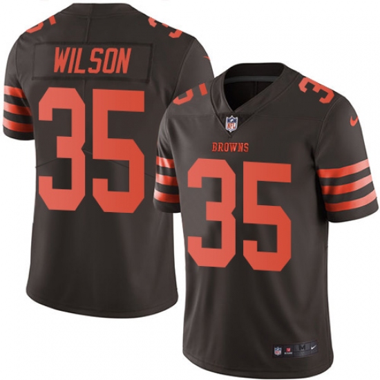Youth Nike Cleveland Browns #35 Howard Wilson Limited Brown Rush Vapor Untouchable NFL Jersey - Ujersey