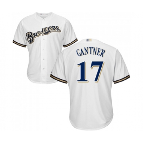 Youth Milwaukee Brewers #17 Jim Gantner Replica White Alternate Cool Base Baseball Jersey