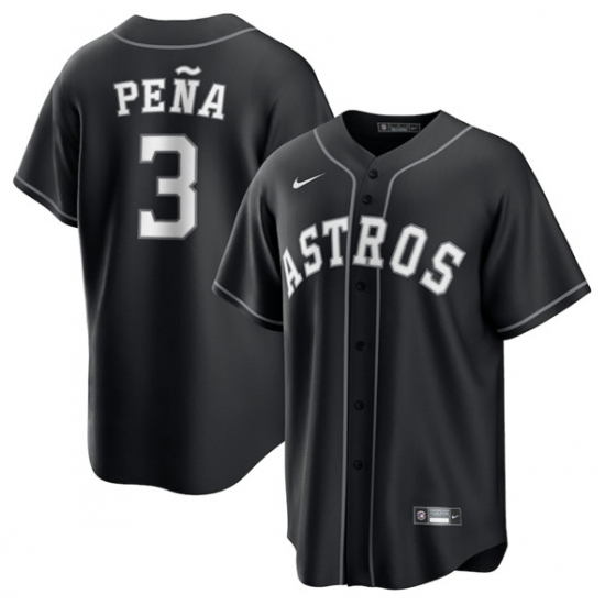 Men's Houston Astros #3 Jeremy Pena Black Lights Out Limited Stitched Baseball Jersey - Ujersey