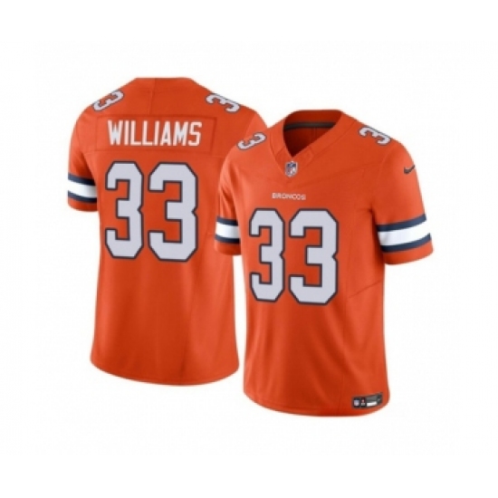 Men's Nike Denver Broncos #33 Javonte Williams Orange 2023 F.U.S.E. Vapor Untouchable Football Stitched Jersey - Ujersey