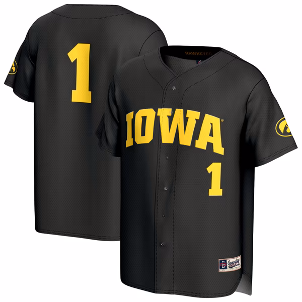 Unisex GameDay Greats Black Iowa Hawkeyes Lightweight Collegiate Baseball Fashion Jersey - U-jersey