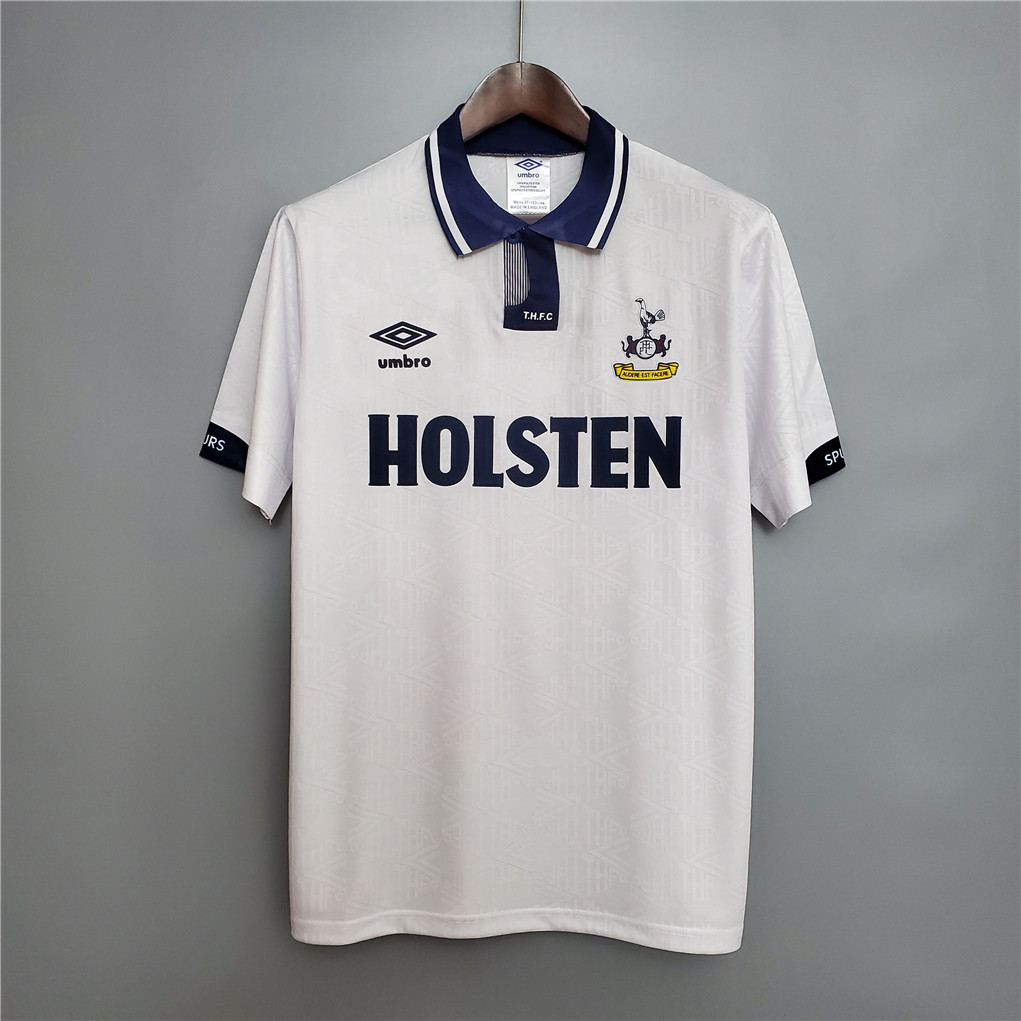 Tottenham Hotspur Retro Football Jersey Home Custom Shirt 1991/93 - ujerseystore