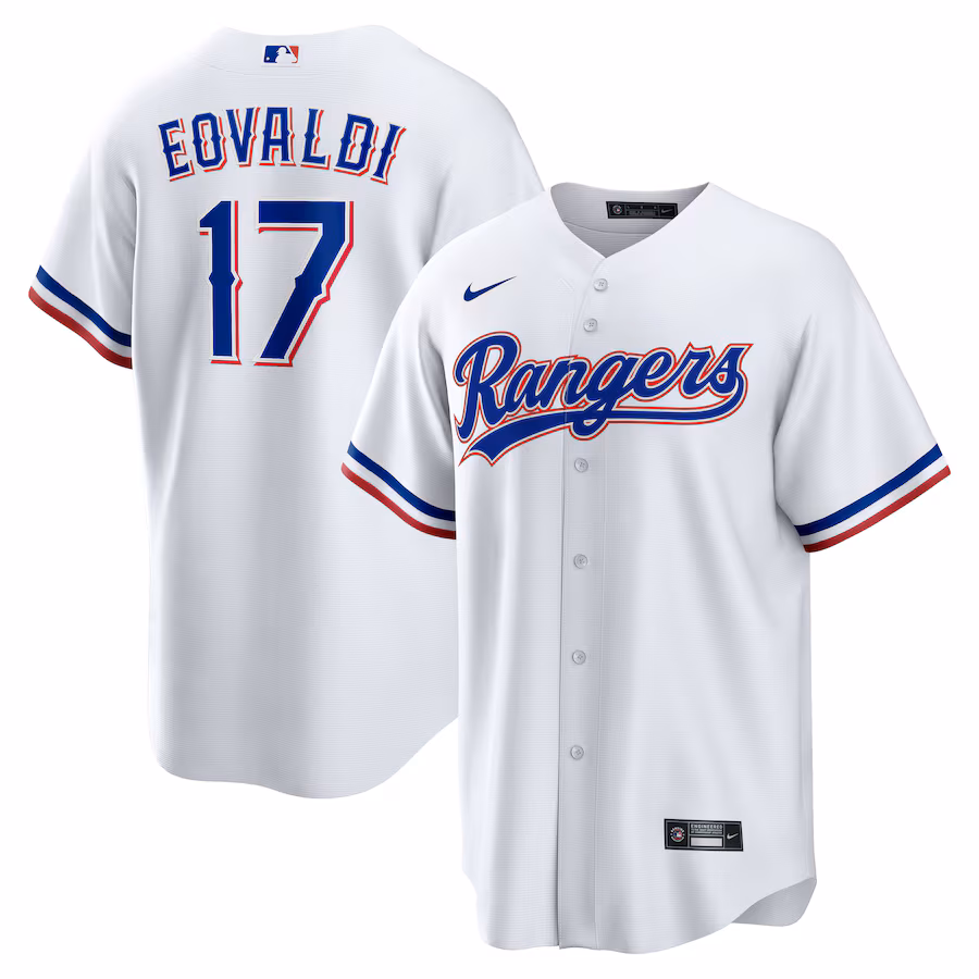 Men's Texas Rangers Nathan Eovaldi Nike White Home Replica Jersey - Ujersey NHL